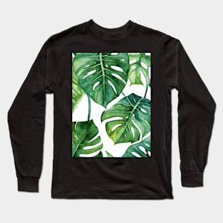 Monstera Leaves Long Sleeve T-Shirt